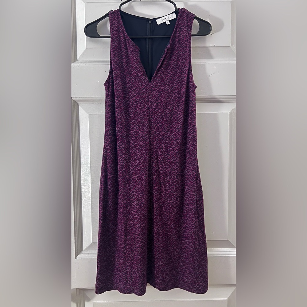 Lark & Ro Purple & Navy Patterned Mini Dress